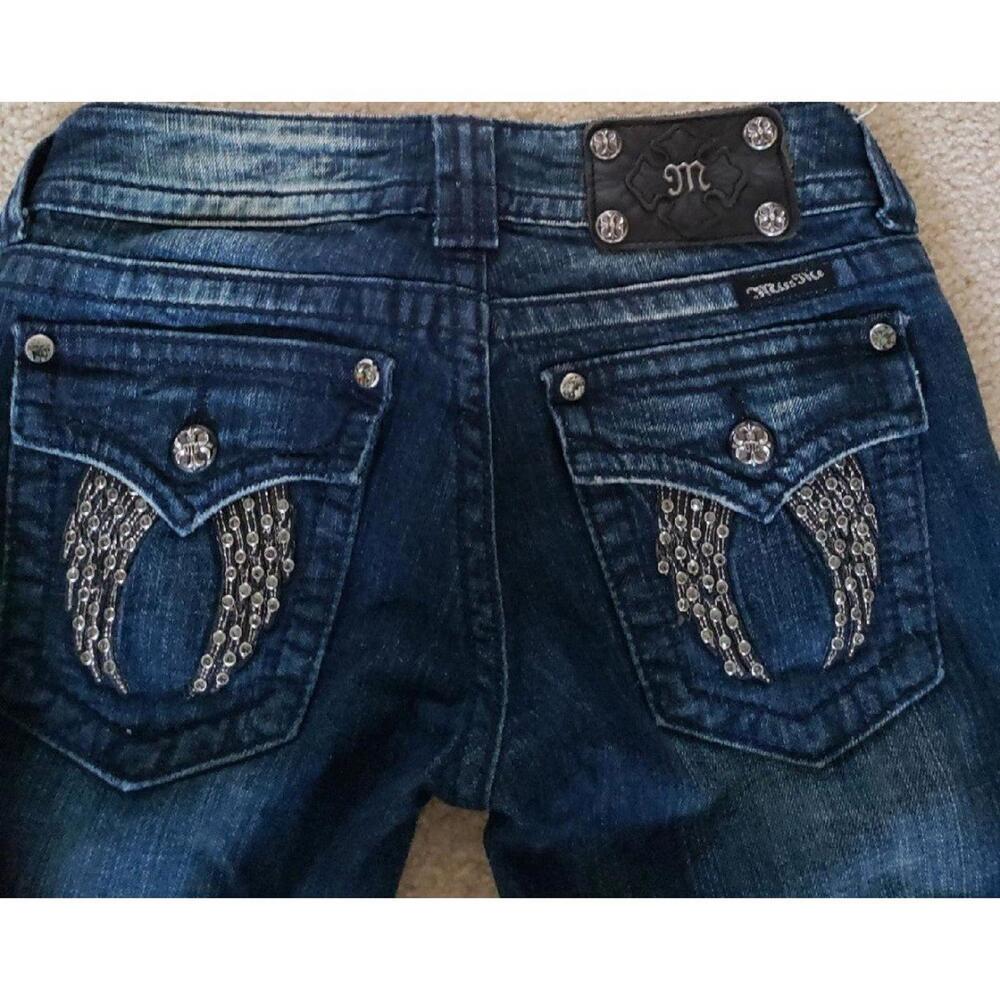 Miss Me Women's Dark Blue Embellished Pocket Jeans